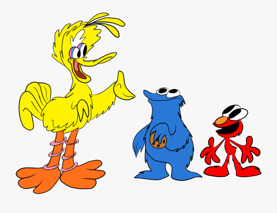 A Bird And Two - Bird With Two Monsters, Transparent Clipart