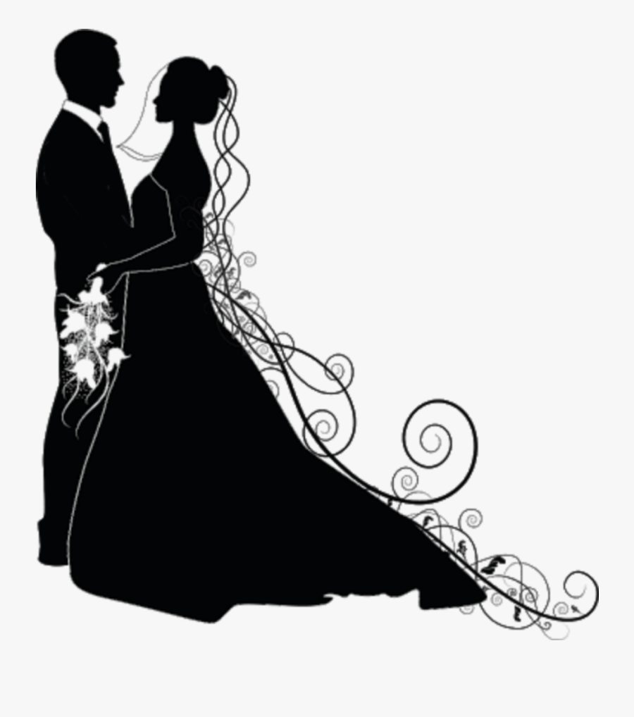 Wedding Invitation Bridegroom Vector Graphics - Wedding Couple Silhouette Png, Transparent Clipart