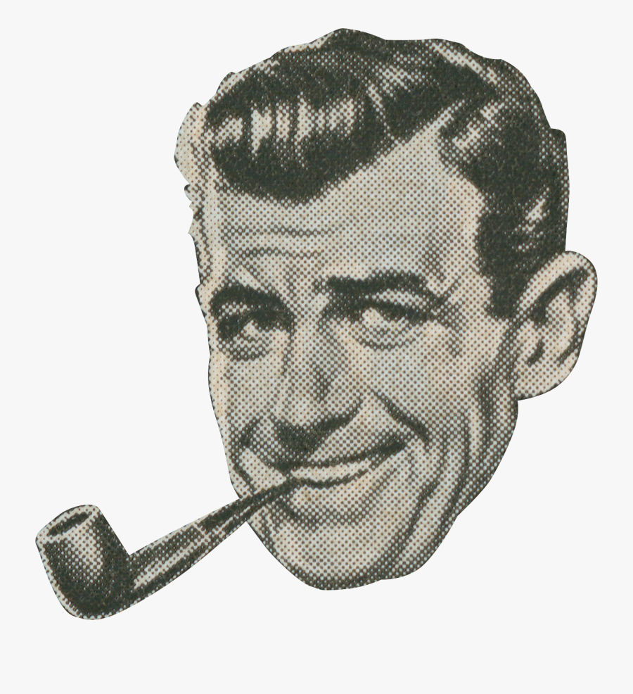 Vintage Pipe Smoking Man, Transparent Clipart