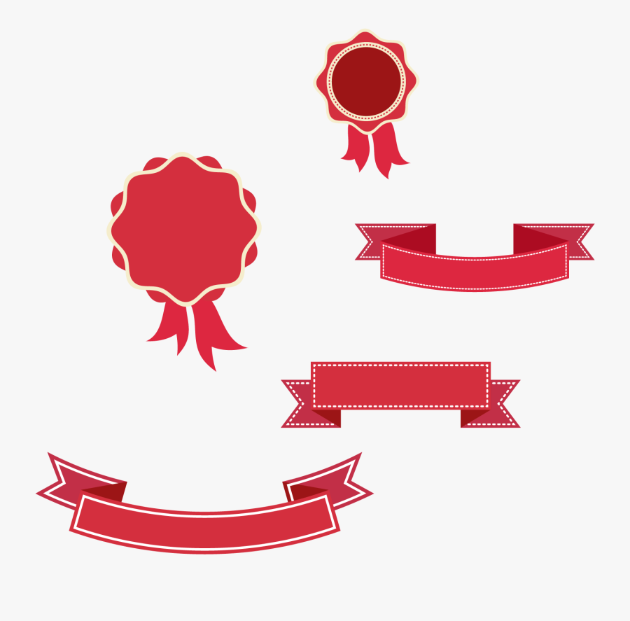 Red Badge Space Vintage Wood Png Download - Ribbon, Transparent Clipart