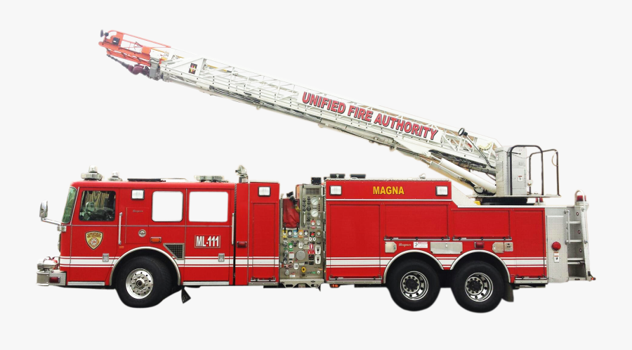 Fire Truck Png Image - Unified Fire Authority Ladder, Transparent Clipart