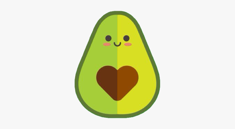 Kawaii Avocado Transparent Background, Transparent Clipart