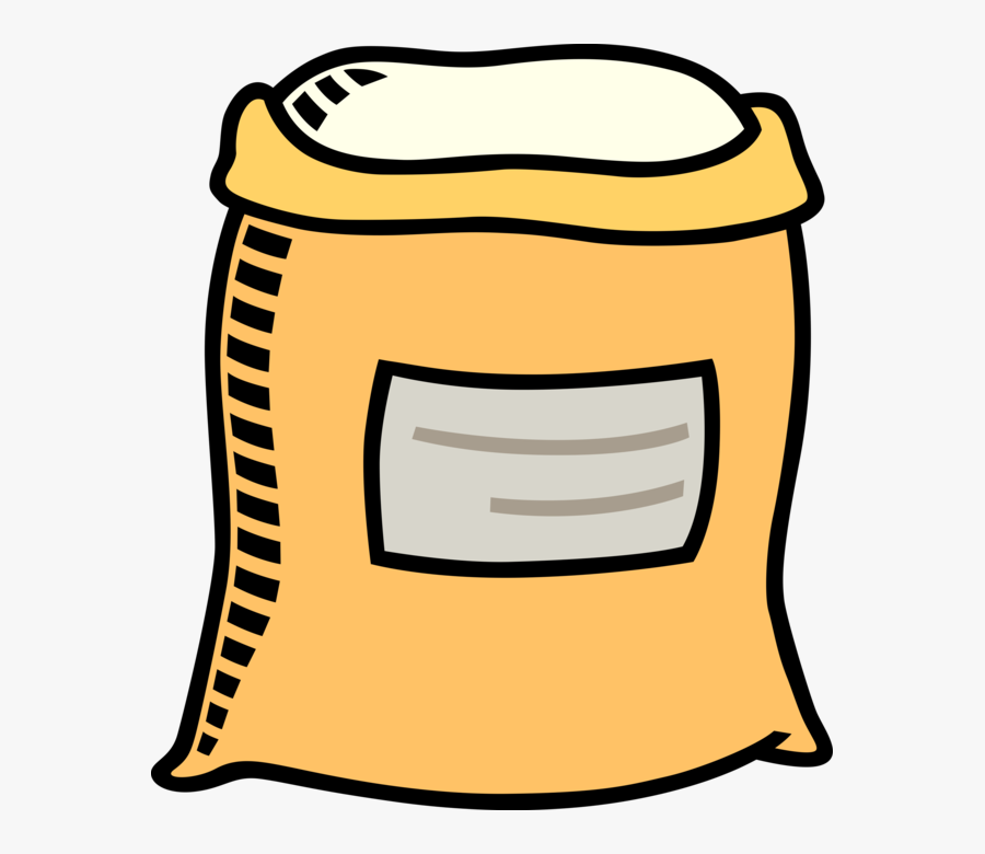 Vector Illustration Of Sack Of Milled Wheat Grain Flour - Flour Clipart Transparent Background, Transparent Clipart