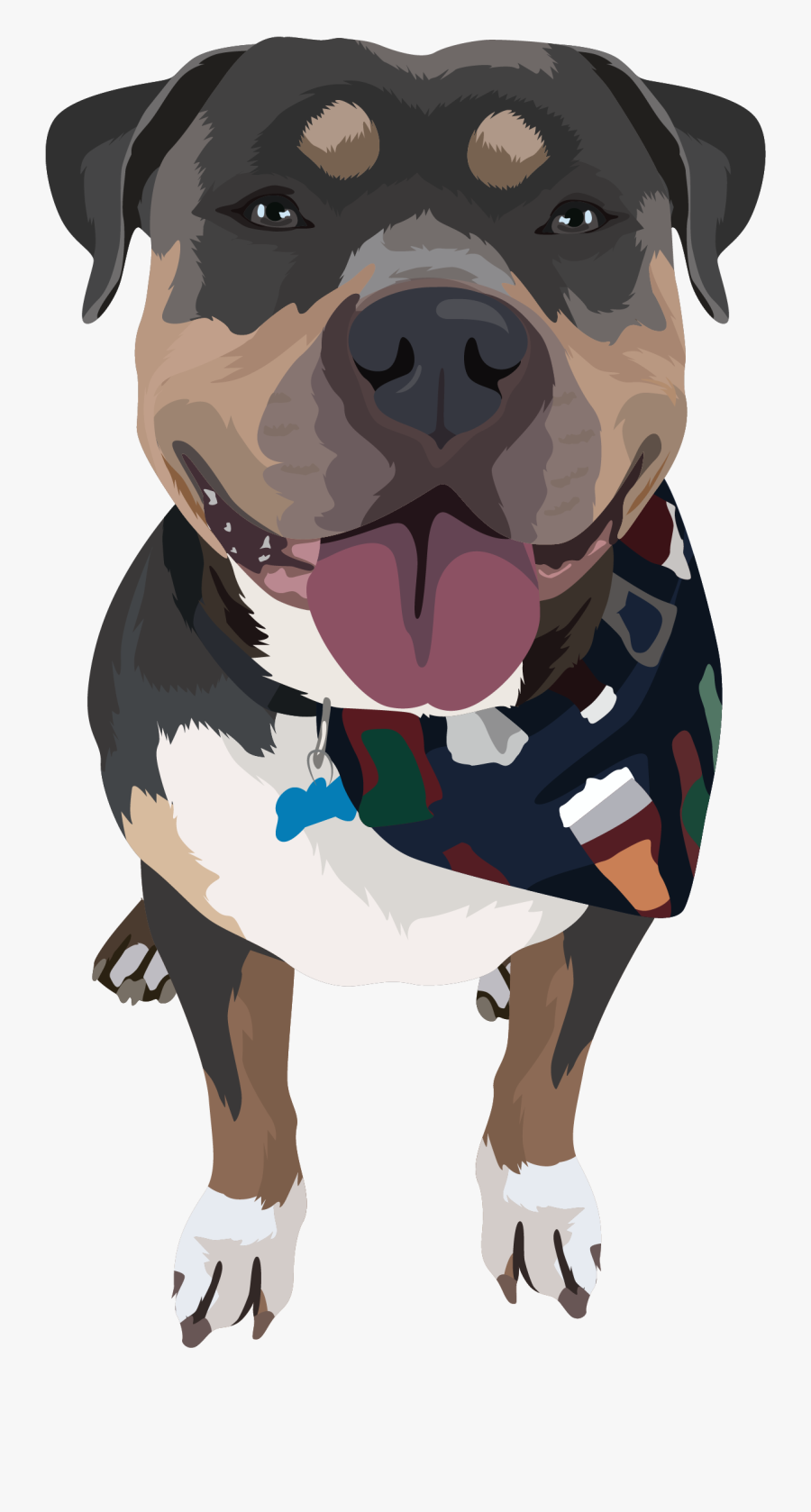 Adorable Pitbull Art✍🐶 - Old English Terrier, Transparent Clipart