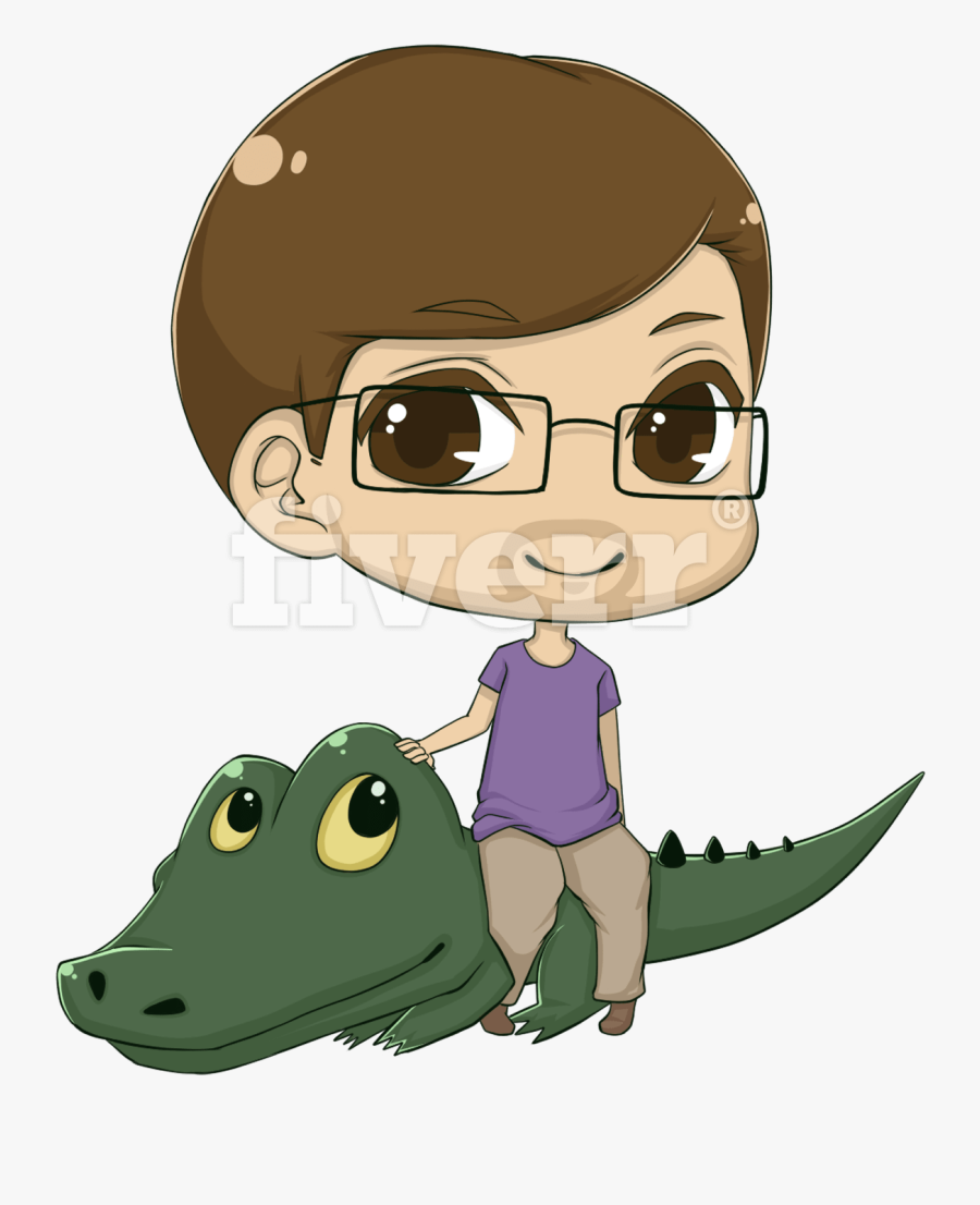 Drawn Alligator Chibi - Cartoon, Transparent Clipart