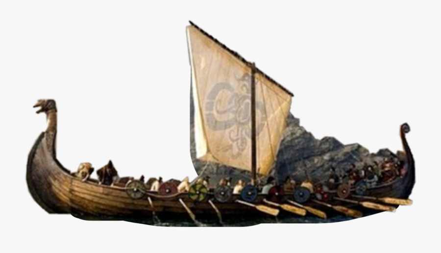 #vikings #ship #boat #war #flag #sail #crew #history - Vikings On The Sea, Transparent Clipart