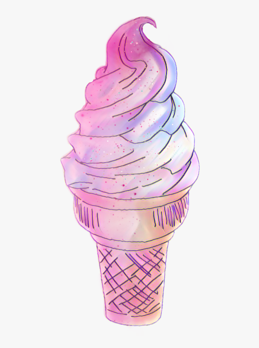 #icecreamcone #icecream #pink #desert - Ice Cream Cone, Transparent Clipart