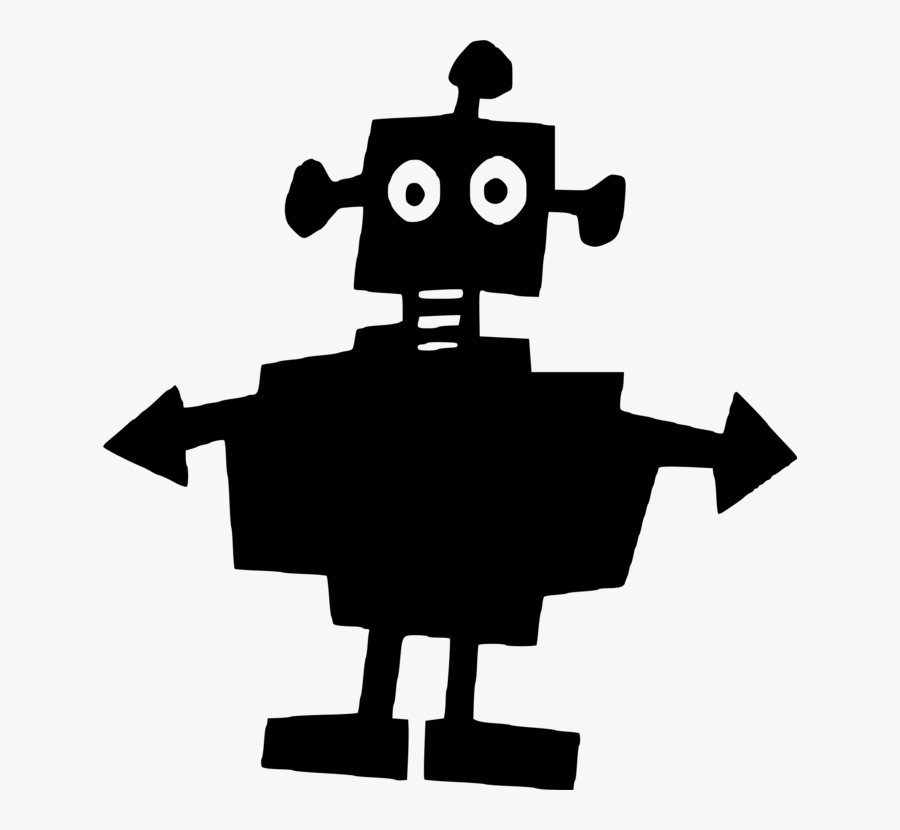 Human Photography - Robot Silhouette Clipart Black And White, Transparent Clipart