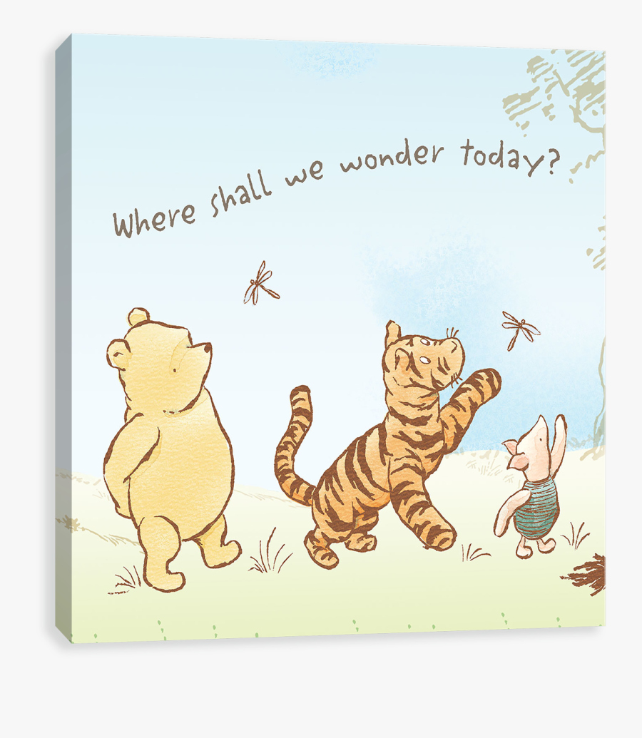 Pooh Where Shall We Wonder Today - Winnie The Pooh Characters Quotes, Transparent Clipart