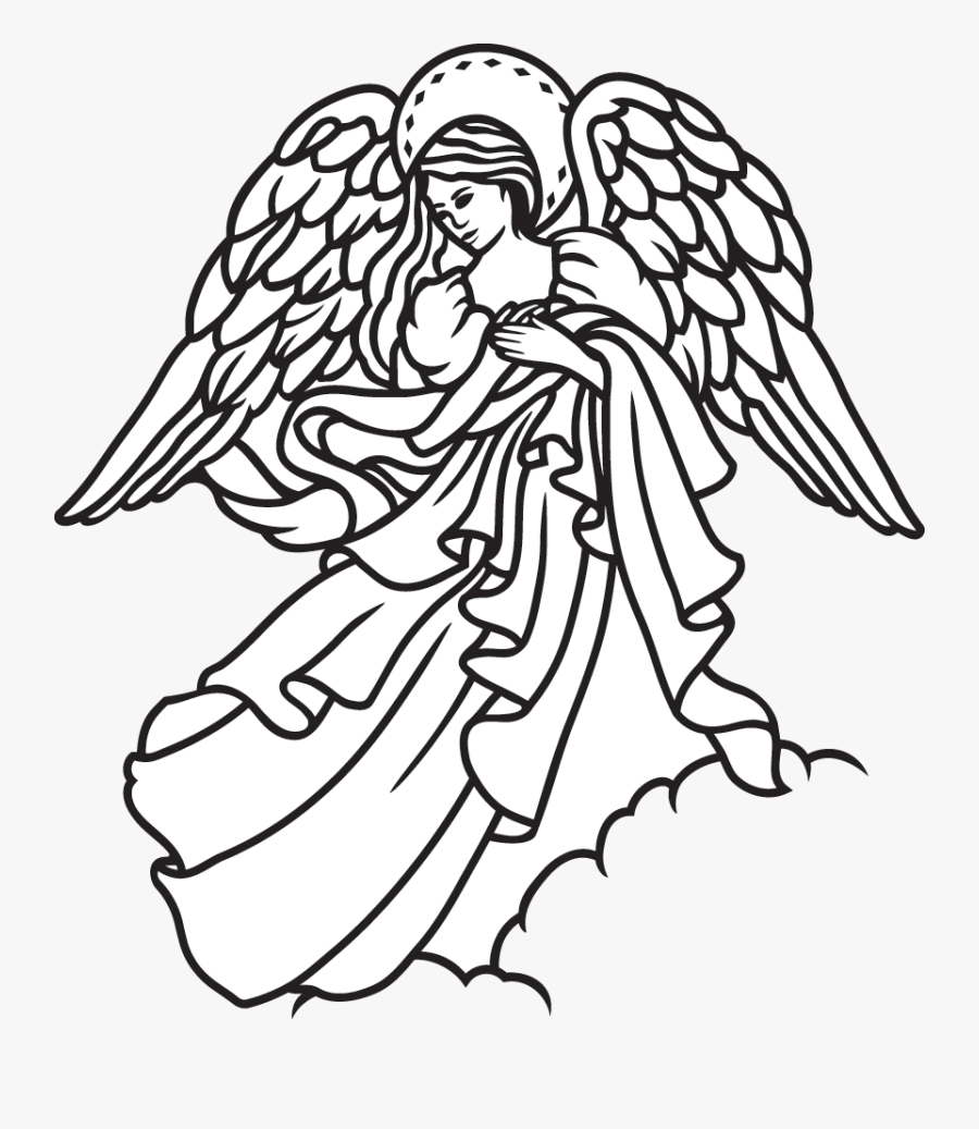 Angel68 - Line Art, Transparent Clipart