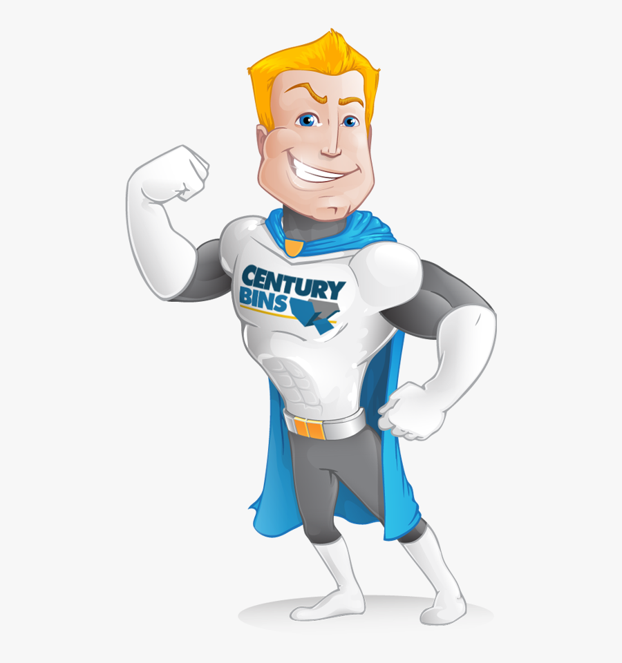 Centurybins-hero - Mr Muscle Cartoon Character, Transparent Clipart