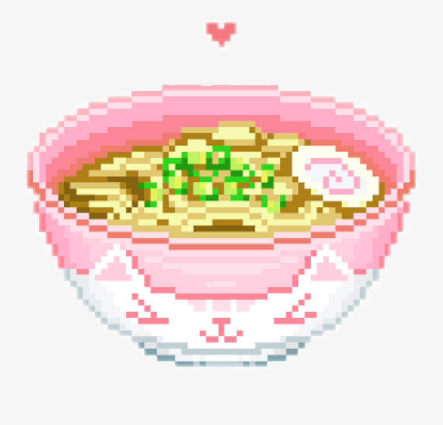 #delicious #cute #kawaii #pixel #ramen #noodle - Pixel Food Gif Transparent, Transparent Clipart