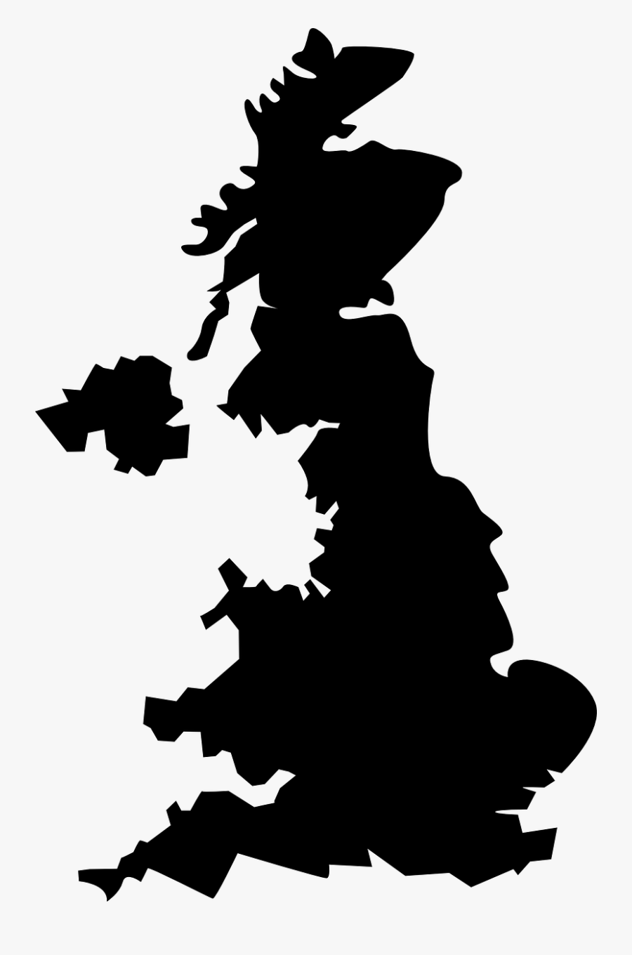 Map Of Mad Cow Disease Prevalence Vs - United Kingdom Map Black, Transparent Clipart