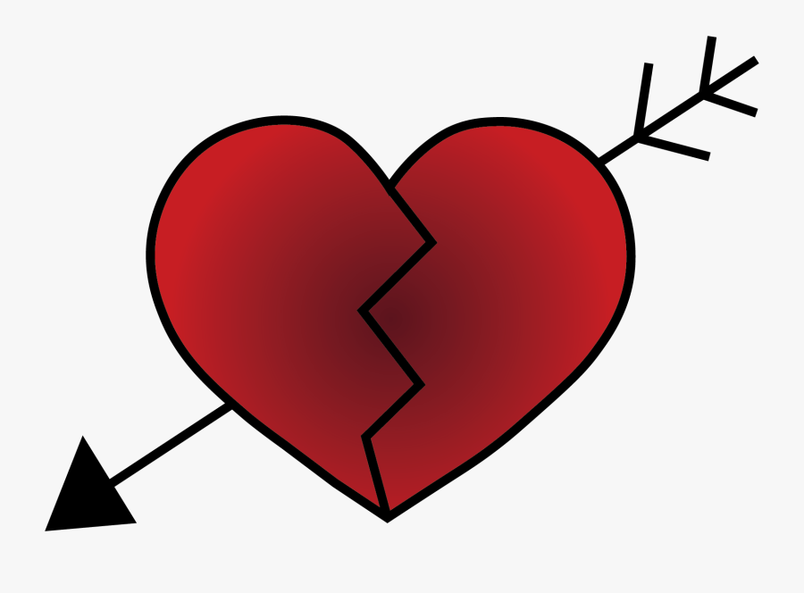 A Red Heart With A Jagged "broken Heart - Heart With A Line Through, Transparent Clipart