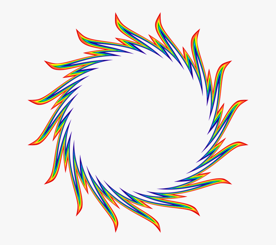 Ring Flames Fire Heat Colorful Rainbow Abstract - Logo Circle Fire Png, Transparent Clipart