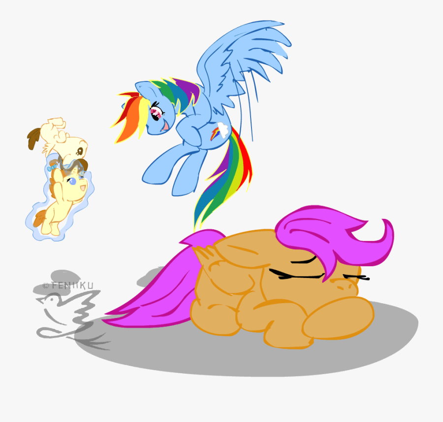 Top Flying Me Stickers For Android & Ios - Mlp Scootaloo Fly, Transparent Clipart