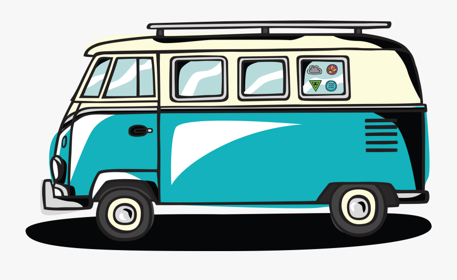 Vans Clipart Car Journey - Road Trip Van Cartoon, Transparent Clipart