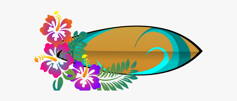 Luau Cliparts - Hawaiian Surfboard Clip Art, Transparent Clipart