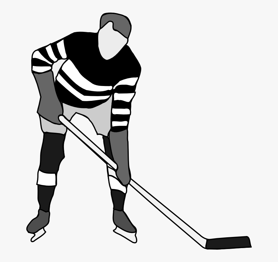 Hockey Black And White Clipart Kid - Hockey Black And White, Transparent Clipart