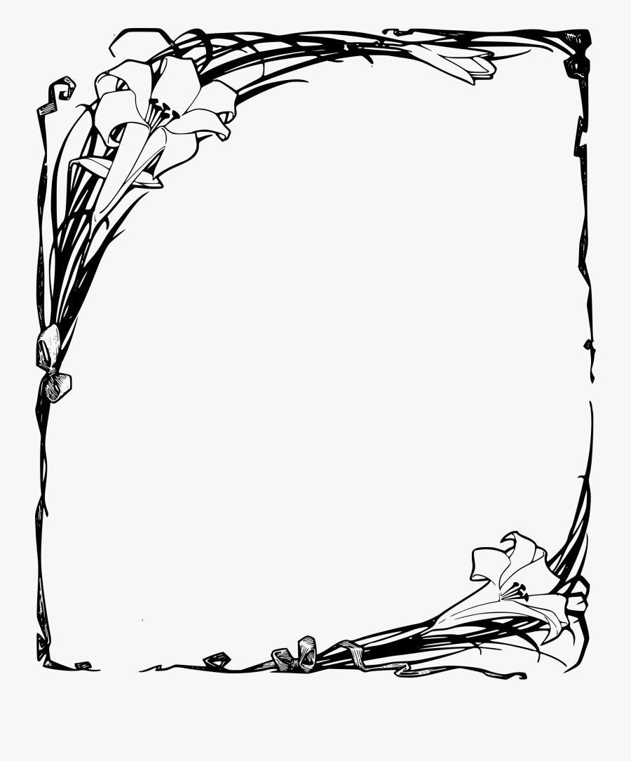 Banner Royalty Free Stock Easter Lilies Frame Big - Clip Art Easter Lilies, Transparent Clipart