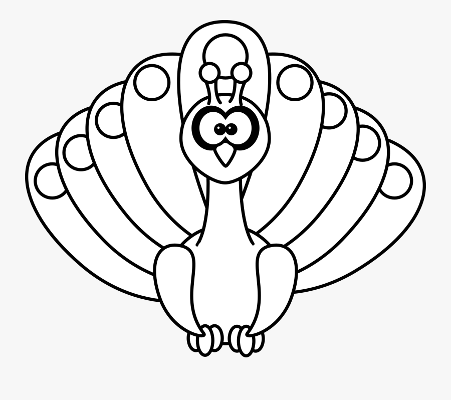 Peacock Clipart Black And White, Transparent Clipart