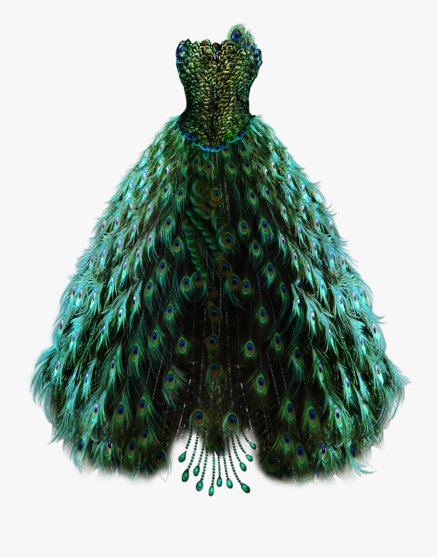 Transparent Peacock Clipart Png - Peacock Feather Dress Png, Transparent Clipart