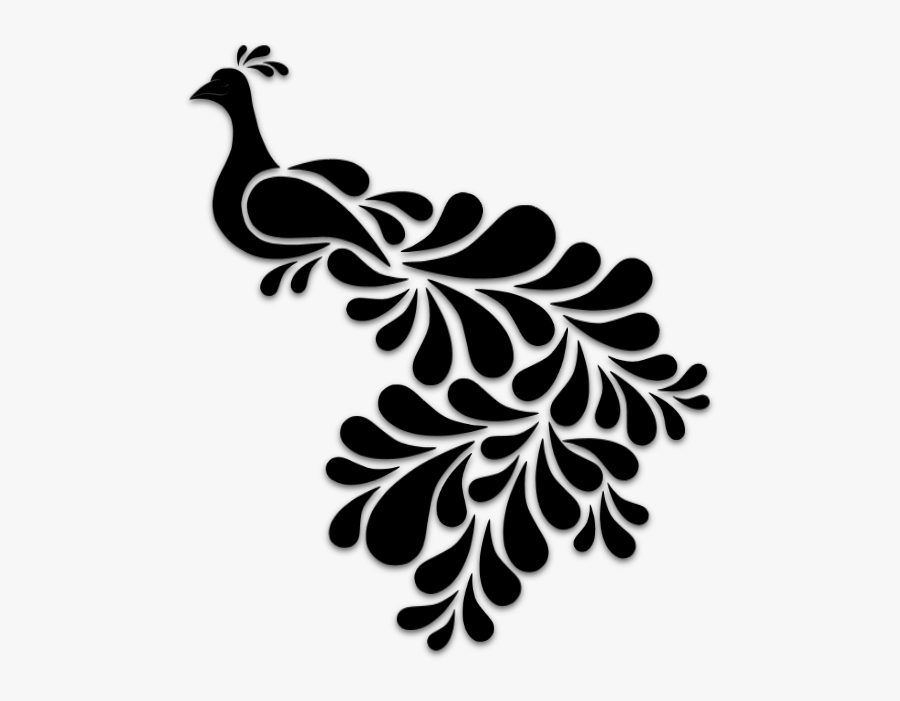 Silhouette Clipart Peacock - Abstract Peacock, Transparent Clipart
