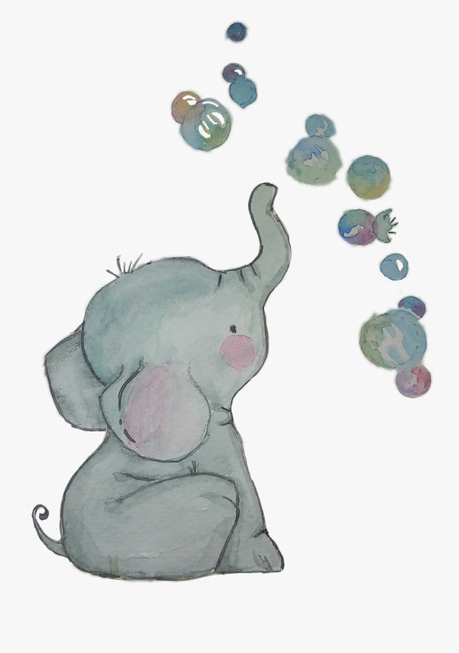 Clip Art Baby Elephant Watercolor - Watercolor Cartoon Baby Elephant