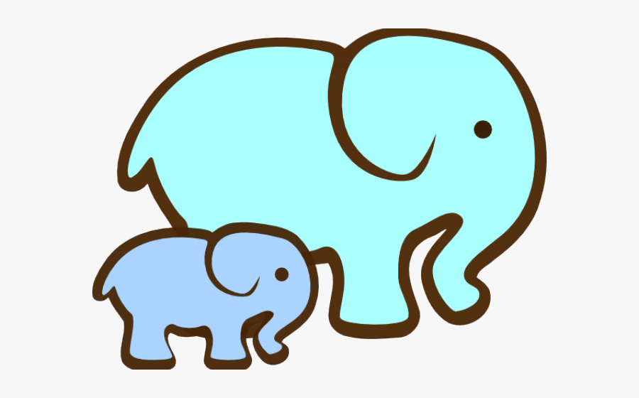 Elephant Clipart Mommy - Elephant And Baby Clipart, Transparent Clipart