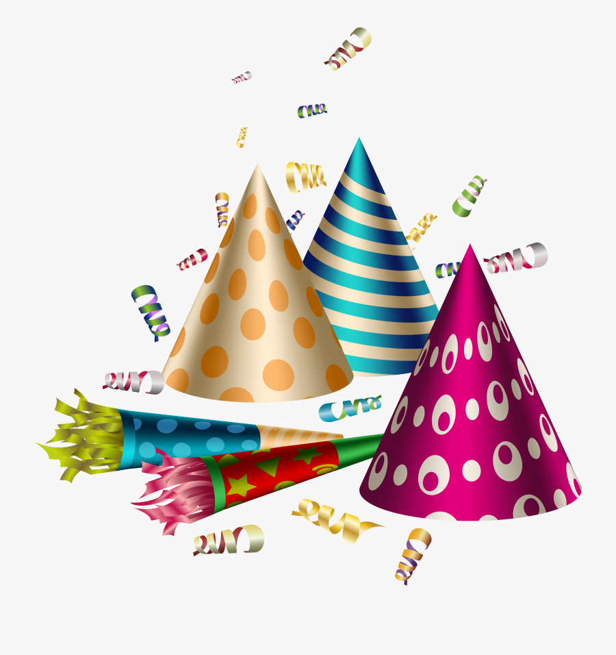 Confetti Clipart Party Hat - Party Clipart Transparent Background, Transparent Clipart