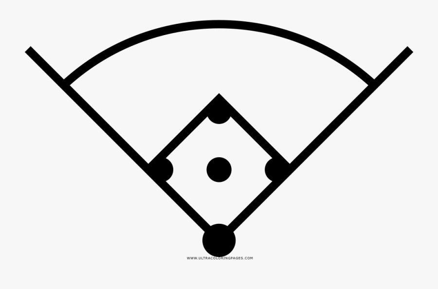 Baseball Field Coloring Page Clipart , Png Download - Black And White Baseball Field, Transparent Clipart