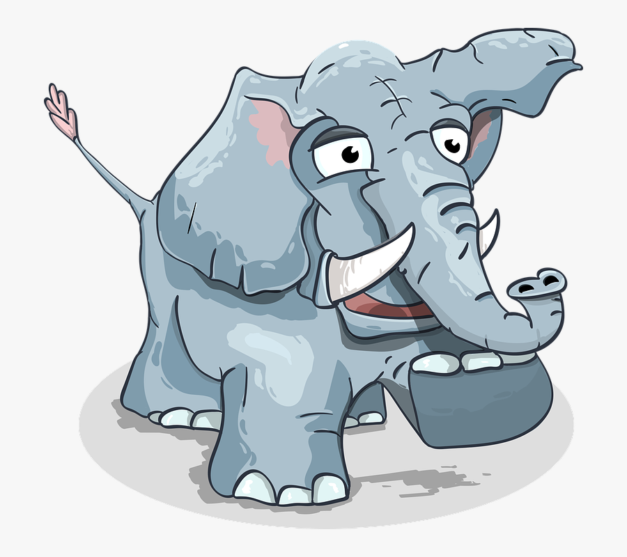 Elephant, Cartoon, Steps, Baby Elephant, Funny, Animal - Animales Que Caminan Animados, Transparent Clipart