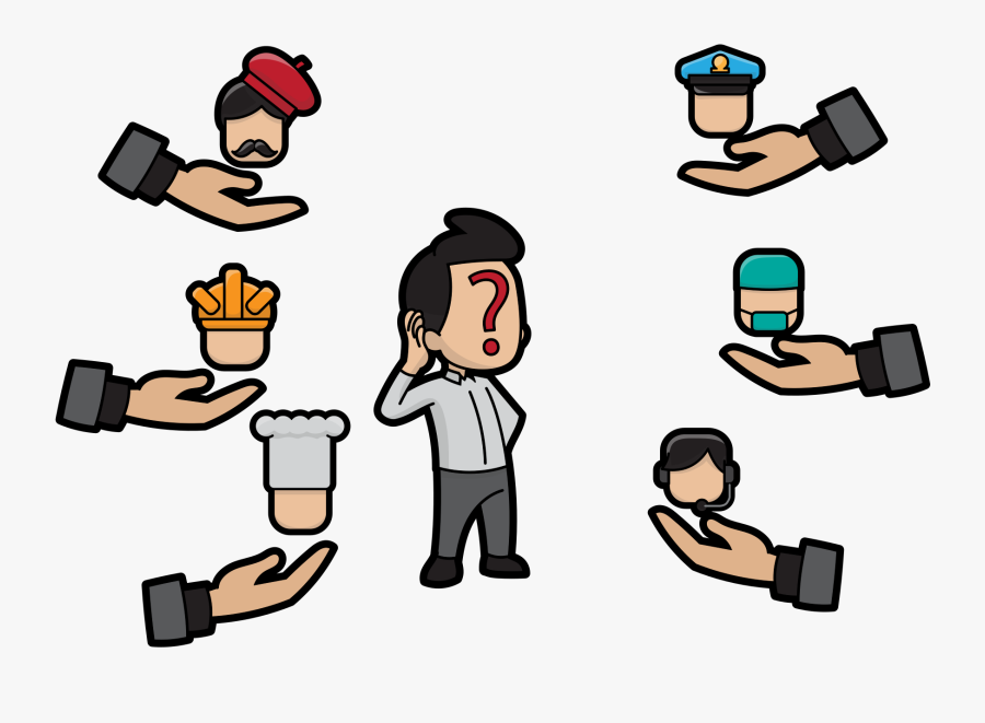 Confused About Career Cartoon, Transparent Clipart
