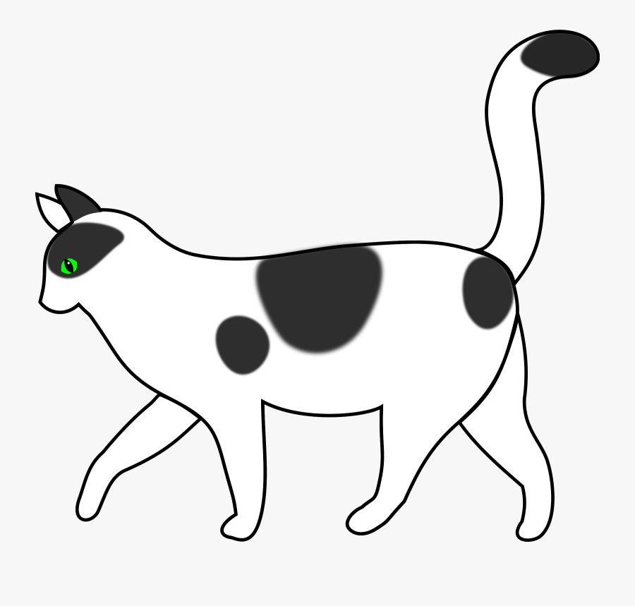 Public Domain Clipart Cat - Cat Walking Clipart Black And White, Transparent Clipart