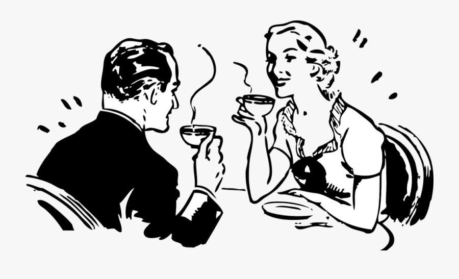 Public Domain Clip Image - People Drinking Coffee Clipart, Transparent Clipart