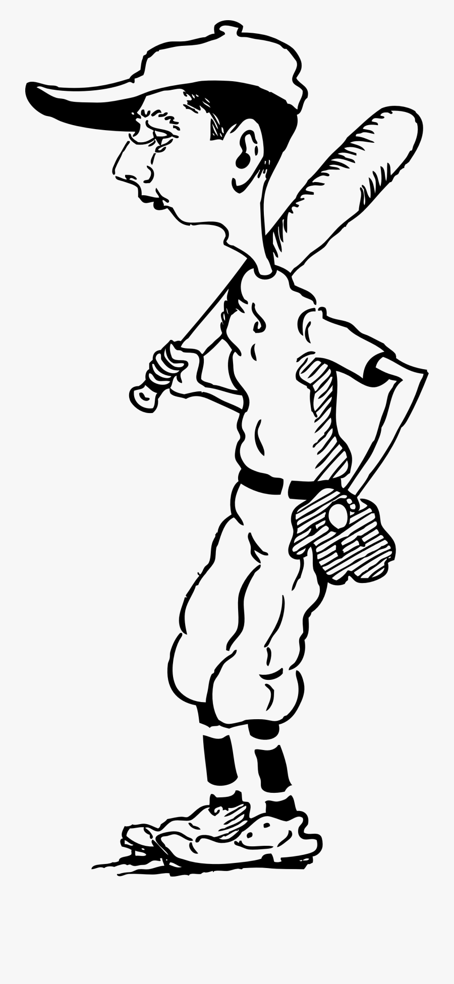 Old Man Baseball Clipart Black And White, Transparent Clipart