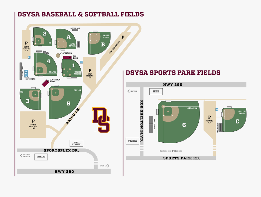 Dsysa Baseball Field Map, Transparent Clipart