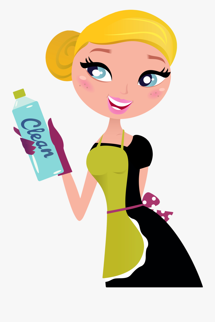 Maid Clipart Cleaning Lady - Cartoon Cleaning Lady Png, Transparent Clipart