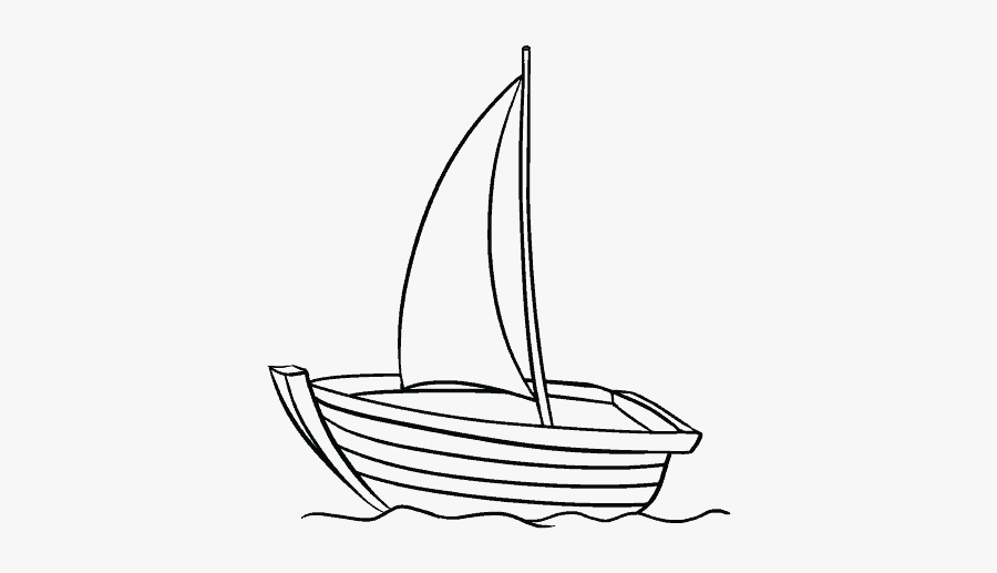 Clip Art Clip Art Boat Black And White - Line Drawing Of Boat, Transparent Clipart