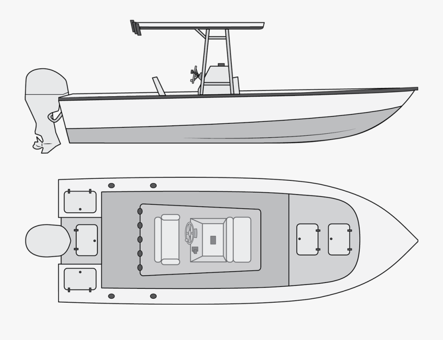 Boating Clipart Center Console Boat - Drawings Of Fishing Boats, Transparent Clipart