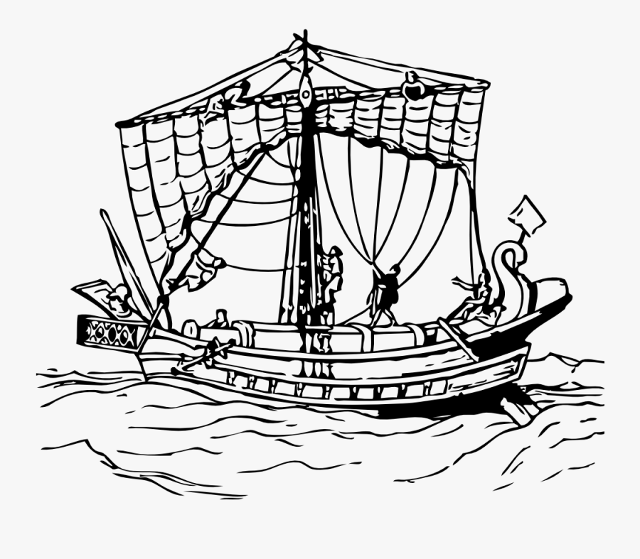 Caravel,ship,boat - Roman Ship, Transparent Clipart
