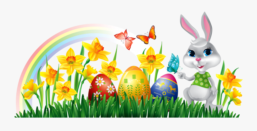 Happy Easter Clip Art - Easter Bunnies Clip Art, Transparent Clipart