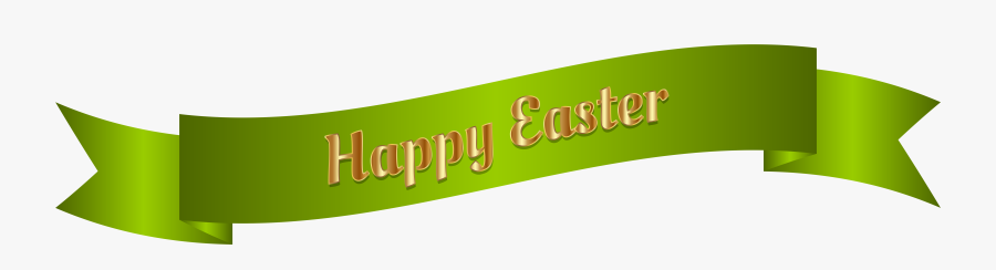 Green Happy Easter Banner Png Clip Art Image - Free Happy Easter Banner, Transparent Clipart