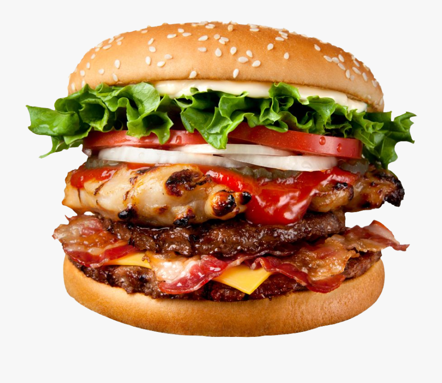 Burger Clipart Chicken Meat - Hamburger Png, Transparent Clipart