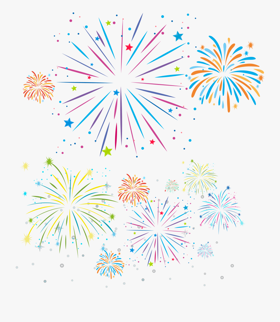 Clip Art Drawn Fireworks - Fireworks Illustration Png, Transparent Clipart