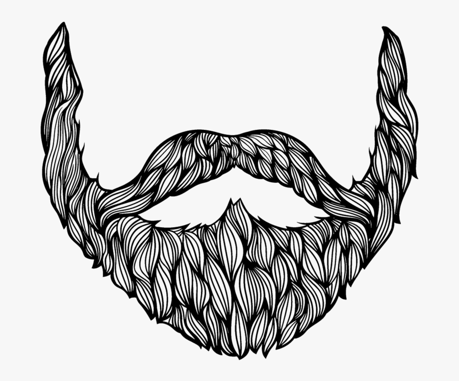 Beard-drawing - Beard Clipart Black And White, Transparent Clipart