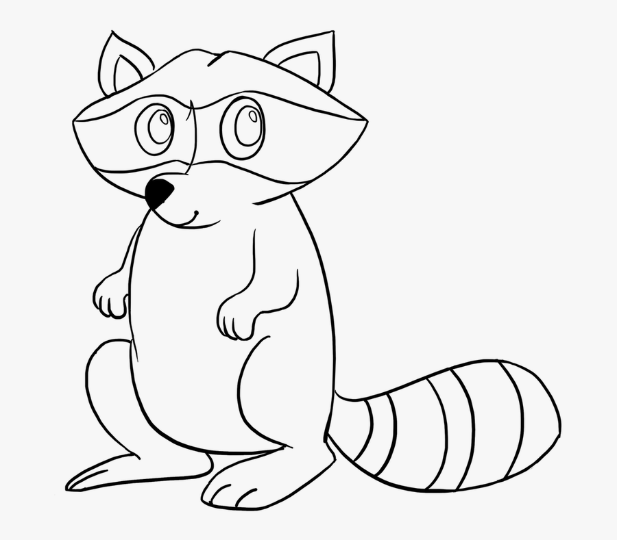 Transparent Raccoon Clipart - Easy Raccoon Drawing, Transparent Clipart