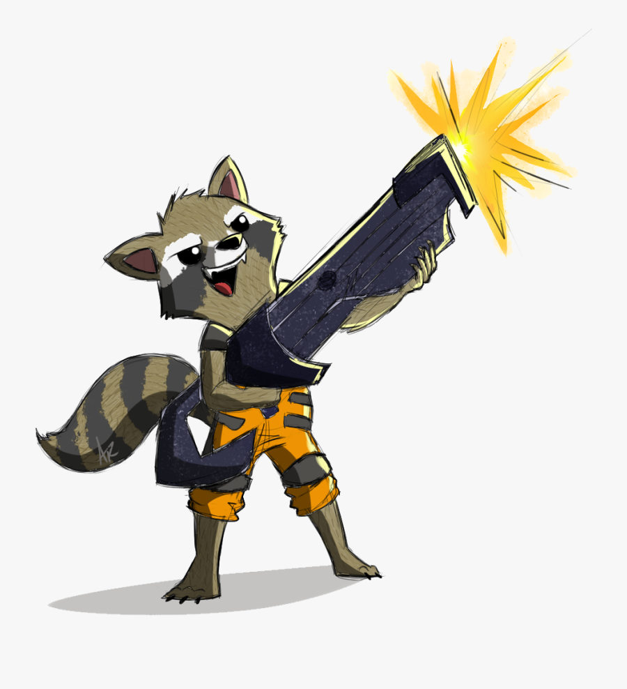 Download Rocket Raccoon Png Pic - Rocket Raccoon Cartoon Drawing, Transparent Clipart