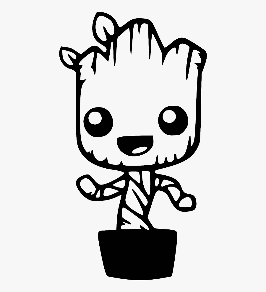 Transparent Raccoon Clipart - Easy Baby Groot Drawing, Transparent Clipart
