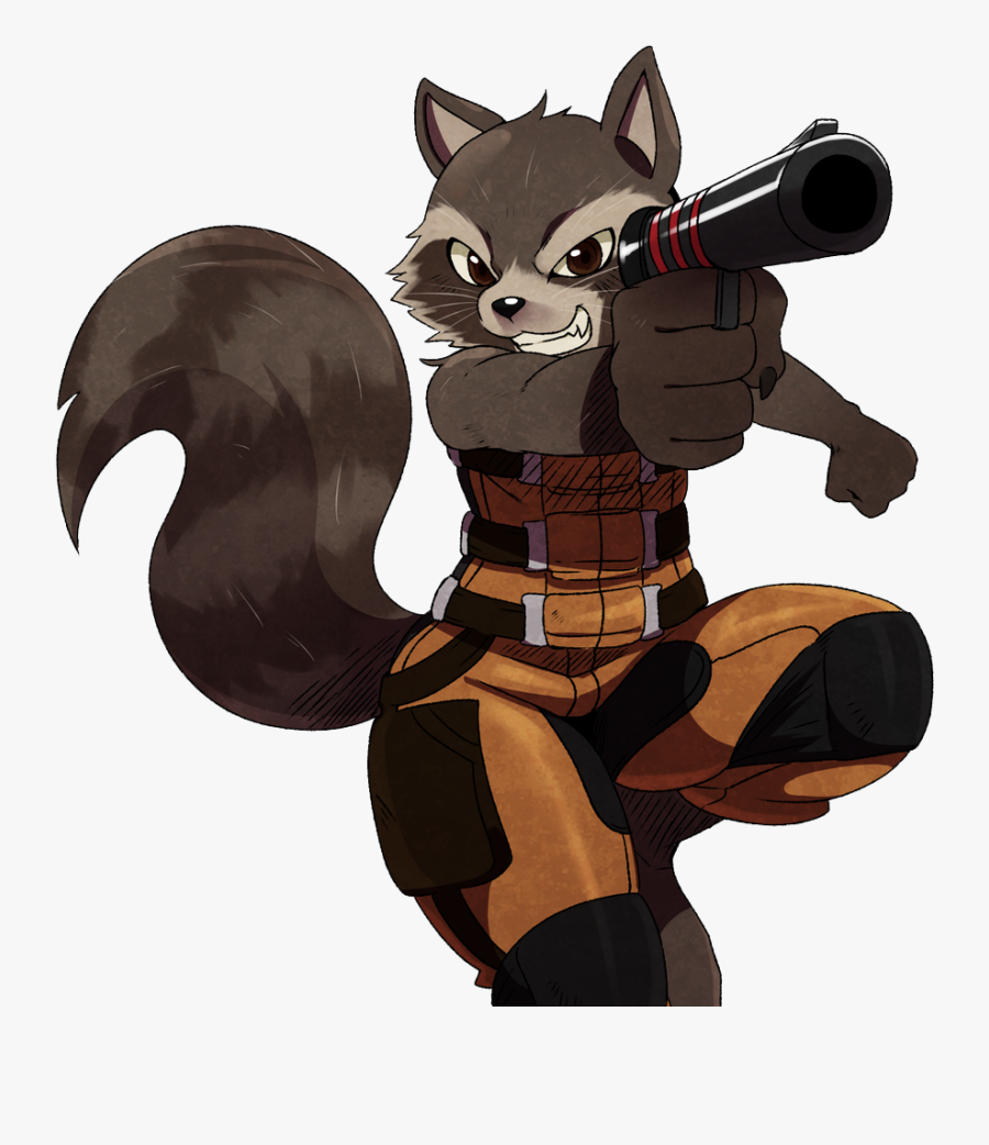 Download Rocket Raccoon Transparent Background 383 - Rocket Raccoon As A Girl, Transparent Clipart